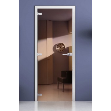 Стеклянная межкомнатная дверь DoorWood зеркальная (Темная Бронза), 2000х700 мм