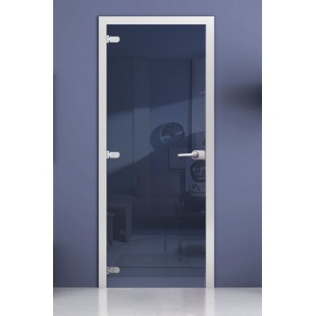 Стеклянная межкомнатная дверь DoorWood зеркальная (Синий Жемчуг), 2000х600 мм