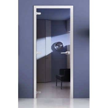 Стеклянная межкомнатная дверь DoorWood зеркальная (Синяя), 2000х700 мм