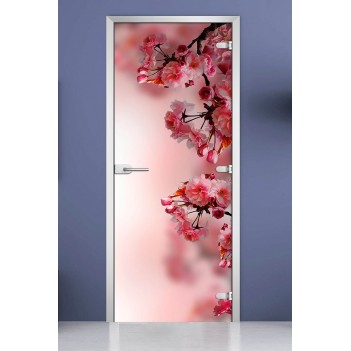 Стеклянная межкомнатная дверь DoorWood с фотопечатью Flowers-16, 2000х700 мм