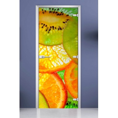 Стеклянная межкомнатная дверь DoorWood с фотопечатью Fruite-09, 2000х600 мм