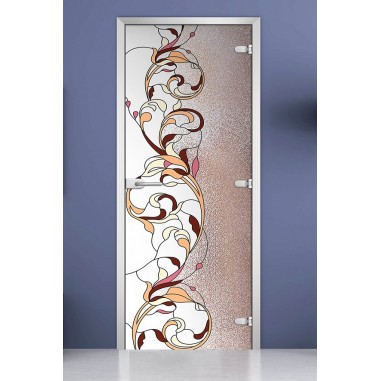 Стеклянная межкомнатная дверь DoorWood с фотопечатью Stained Glass-09, 2000х700 мм