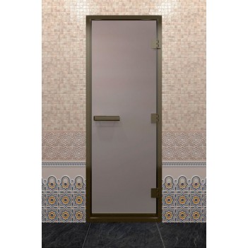 Дверь для хамама DoorWood Бронзовый профиль Сатин, 2100х700 мм