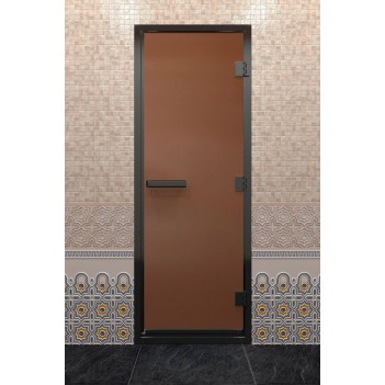 Дверь для хамама DoorWood Черный профиль Бронза матовая, 1800х700 мм