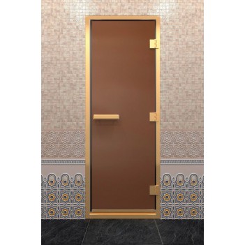 Дверь для хамама DoorWood Золотой профиль Бронза матовая, 2000х800 мм