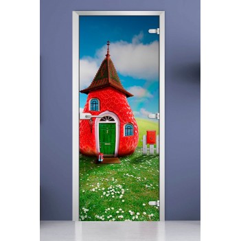 Стеклянная межкомнатная дверь DoorWood с фотопечатью Kids-15, 2000х600 мм