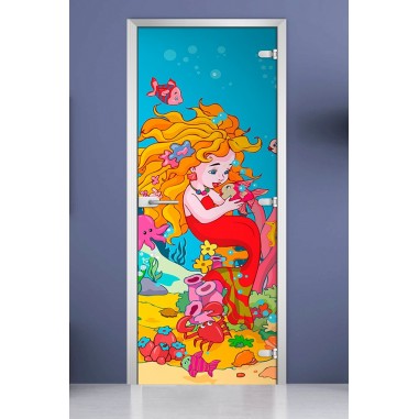 Стеклянная межкомнатная дверь DoorWood с фотопечатью Kids-09, 2000х800 мм