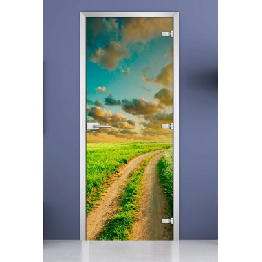 Стеклянная межкомнатная дверь DoorWood с фотопечатью Nature-01, 2000х700 мм