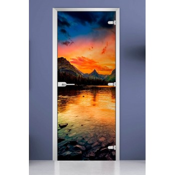 Стеклянная межкомнатная дверь DoorWood с фотопечатью Nature-16, 2000х800 мм