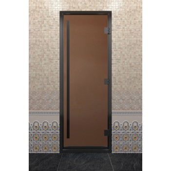 Дверь для хамама DoorWood Престиж Черный профиль Бронза матовая, 1900х800 мм