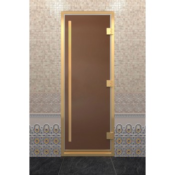 Дверь для хамама DoorWood Престиж Золотой профиль Бронза матовая, 1900х800 мм