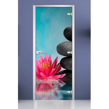 Стеклянная межкомнатная дверь DoorWood с фотопечатью Spa-13, 2000х700 мм