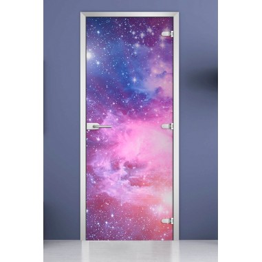 Стеклянная межкомнатная дверь DoorWood с фотопечатью Space-07, 2000х600 мм