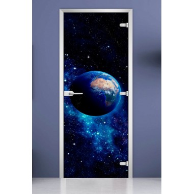 Стеклянная межкомнатная дверь DoorWood с фотопечатью Space-11, 2000х800 мм