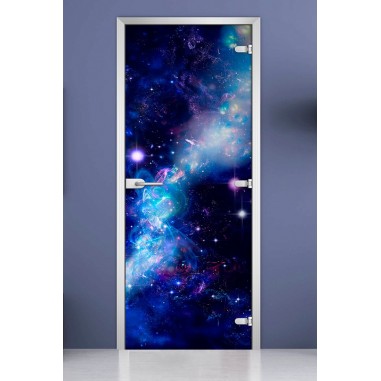 Стеклянная межкомнатная дверь DoorWood с фотопечатью Space-02, 2000х800 мм