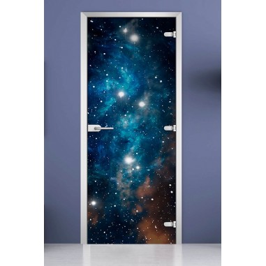 Стеклянная межкомнатная дверь DoorWood с фотопечатью Space-19, 2000х600 мм
