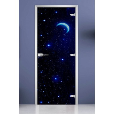 Стеклянная межкомнатная дверь DoorWood с фотопечатью Space-08, 2000х800 мм