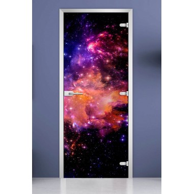 Стеклянная межкомнатная дверь DoorWood с фотопечатью Space-13, 2000х600 мм