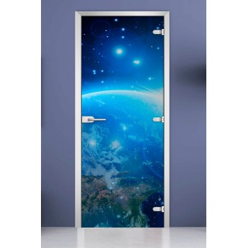 Стеклянная межкомнатная дверь DoorWood с фотопечатью Space-18, 2000х600 мм