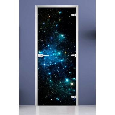 Стеклянная межкомнатная дверь DoorWood с фотопечатью Space-12, 2000х700 мм