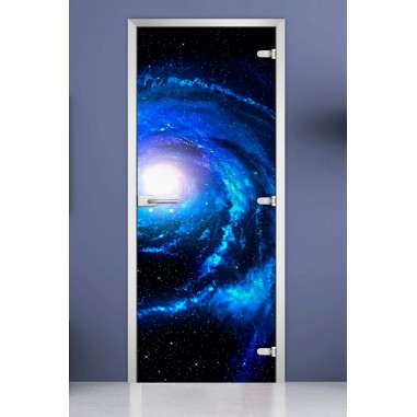 Стеклянная межкомнатная дверь DoorWood с фотопечатью Space-10, 2000х600 мм