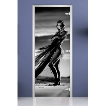Стеклянная межкомнатная дверь DoorWood с фотопечатью Woman-01, 2000х800 мм