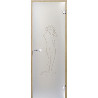 Дверь для бани Harvia STG 8x19 коробка сосна, стекло сатин Фигура