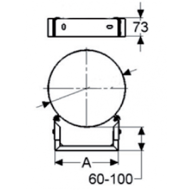 Раздвижной настенный хомут (60 - 100 мм) Schiedel Permeter 25/50 D180 мм