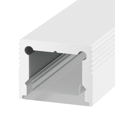 Накладной алюминиевый профиль LS.1613-W-R белый, для однорядной ленты